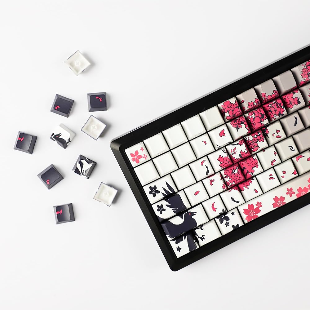 Amazon.com: YMDK 131 Raven Sakura Keycap Cherry Profile