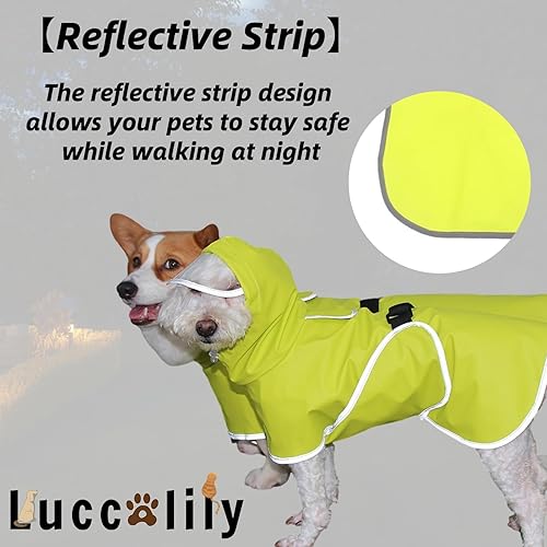 Miniatura 5 de Luccalily Chubasquero con capucha para perros pequeños medianos y grandes dinosaurio S