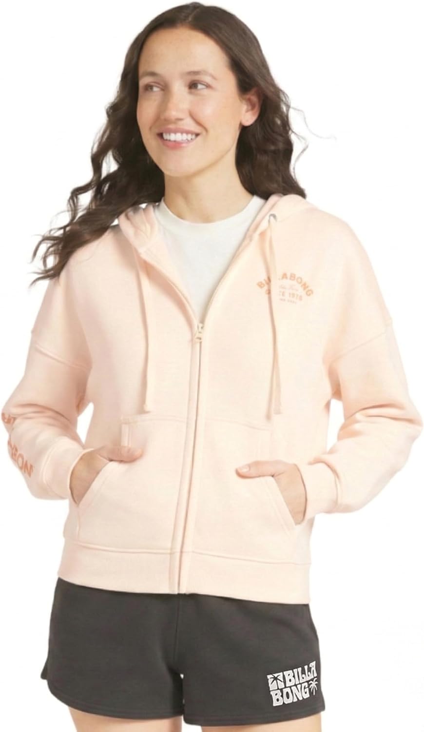 Billabong Women's Regular Fit Midweight Super Soft Brushed Fleece Full Zip Hoodie