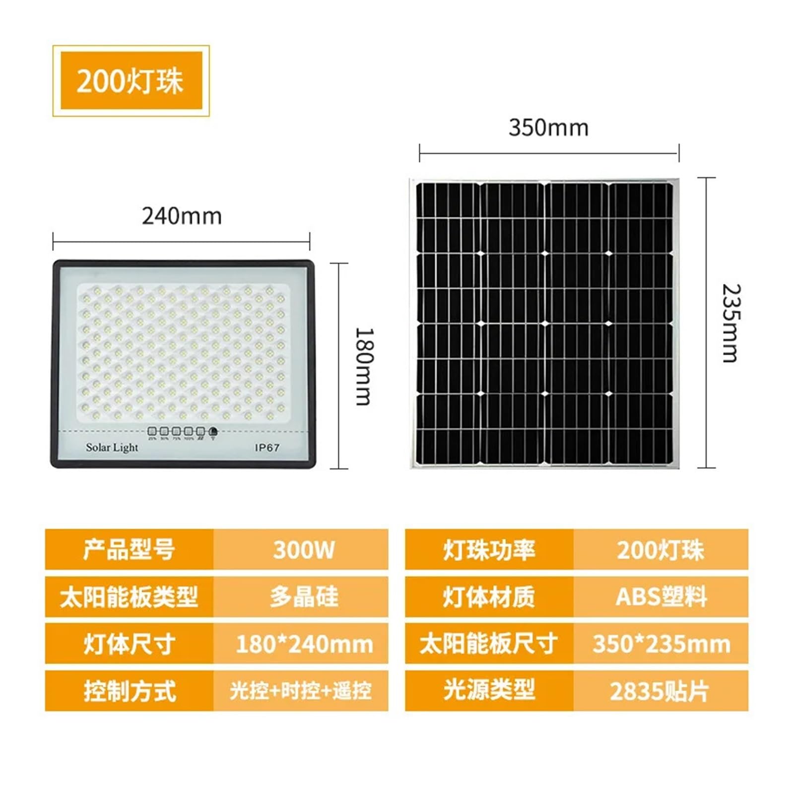 Zewnętrzne Naświetlacze, Lampa słoneczna 300W Zewnętrzny wodoodporny reflektor Led Light zewnętrzna z em Solarna lampa uliczna Sterowanie światłem