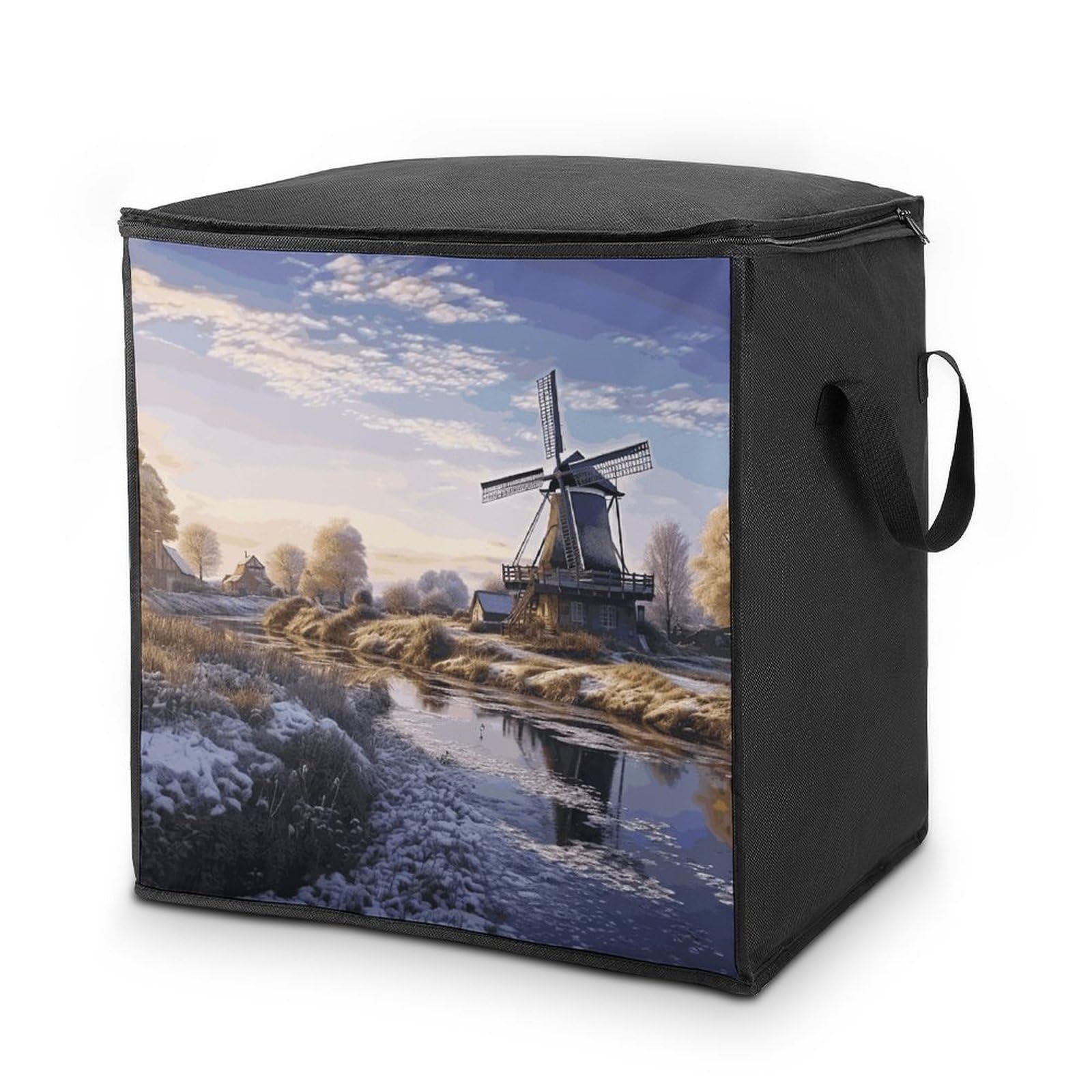 Sac de rangement vêtements et couvertures motif moulin à vent