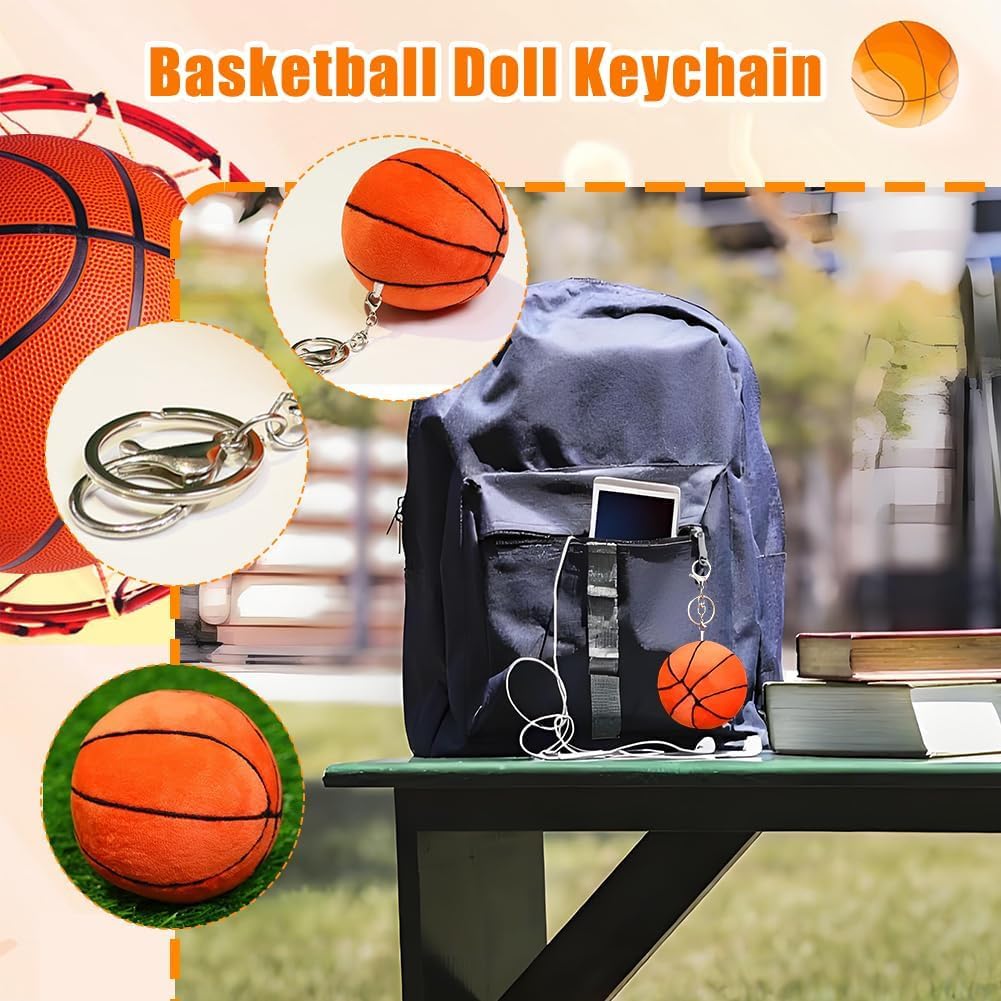 Peluche Basketball Poupée Porte-Clés Jouet Doux Cadeau Enfants