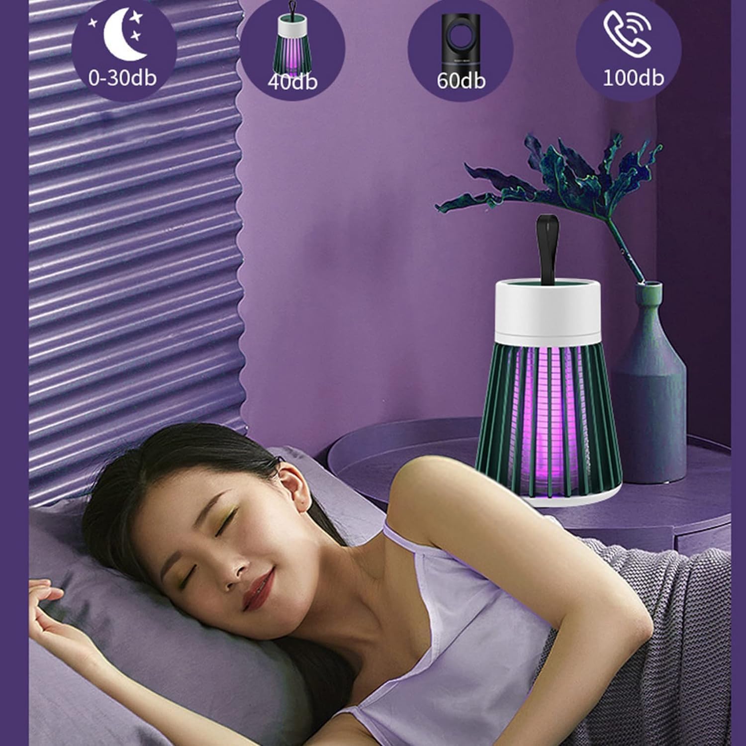 Mozz Guard - Mozz Guard Mosquito Zapper, Mozzguard Zapper, Mute and USB Charing, for Home, Camping, Picnic, MozzGuard 2 in 1 Portable Cordless Outdoor Waterproof Camping Lamp (1 PCS Green) - Image 4