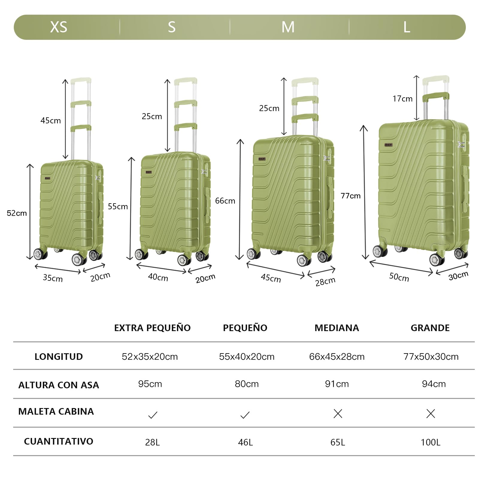 Maleta Cabina 55x40x20 Maleta Cabina NiñO NiñA para Ryanair Vueling, 10 Kg, Material Abs, Cerradura con CombinacióN, Ruedas Desmontables, EcolóGica Resistente