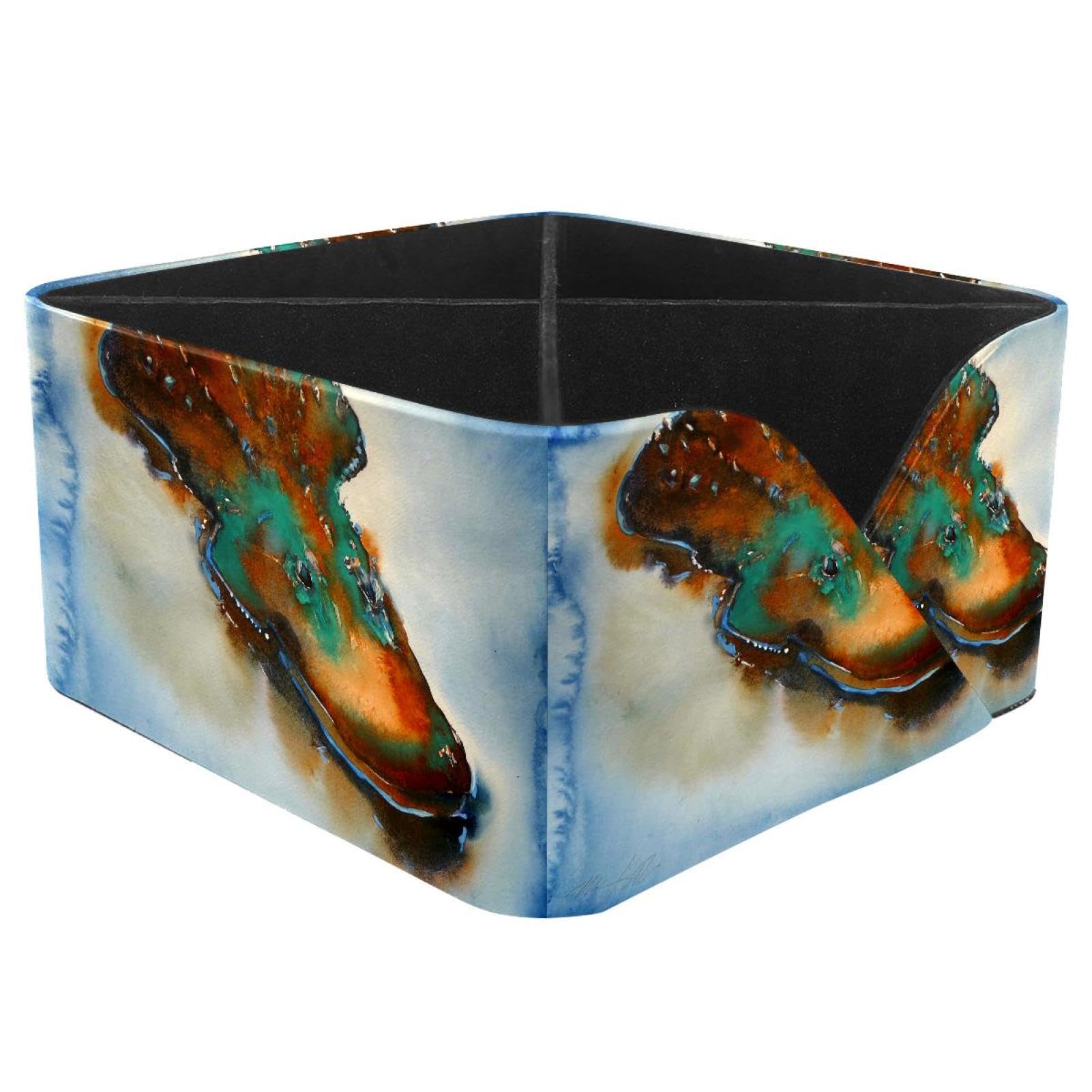 KengjuTesu Watercolor Alligator Desktop Organizer Pen Holder, Rectangular Pencil Cup for Office, Study and Makeup Stations