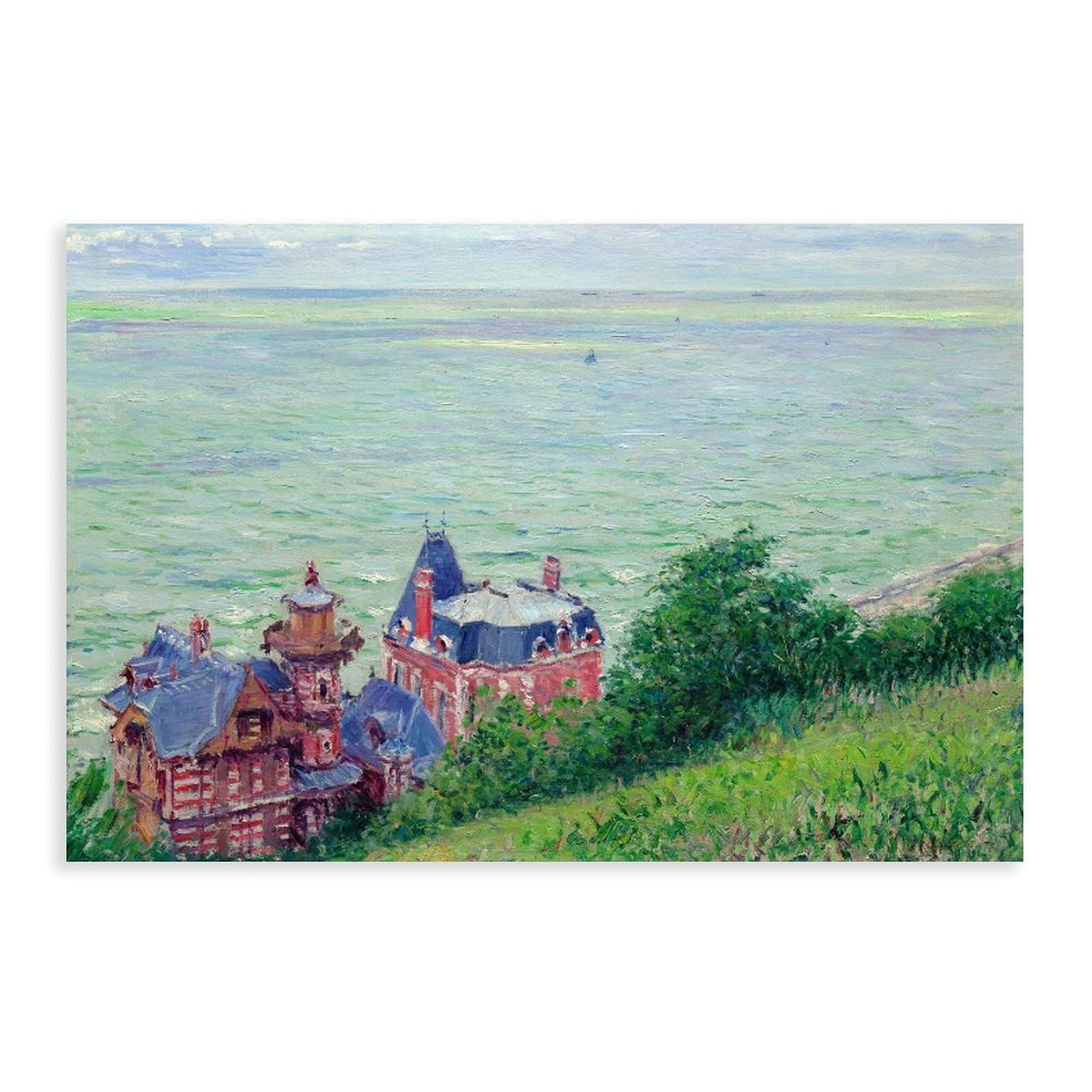 DFJyjFGJJ Gustave Caillebotte,Villas at Trouville Canvas Poster Bedroom Sports Landscape Office Room Decor Gift 16" L X 24" W