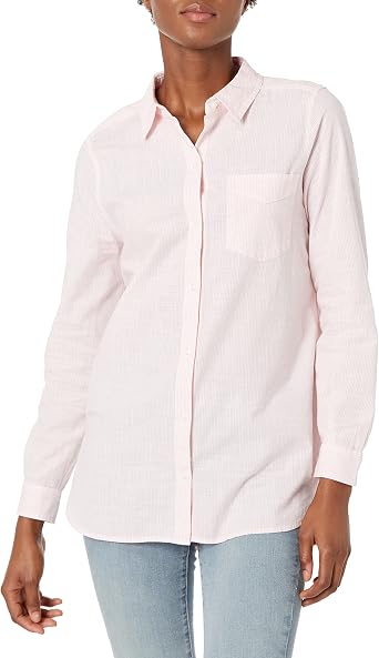 Cotton Long-Sleeve Button-Front Tunic 