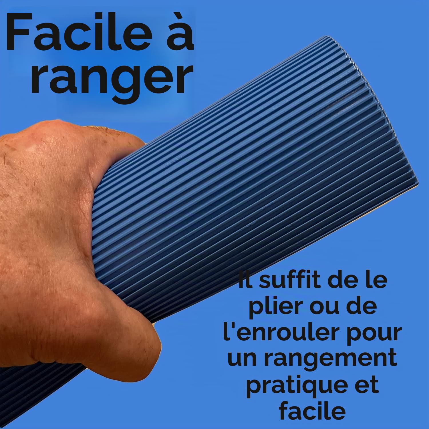Resilia Tapis de Protection antidérapant pour échelle de Piscine, Large Nervure, 91,4 x 91,4 cm, épaisseur 0,09 cm, Bleu Roi