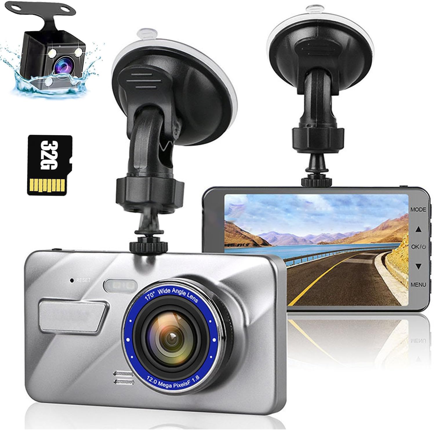 STAYOUNG Dash Cam Front and Inside Car Camera - 1080P Full HD Dash Camera for Cars, Dash Camera Adjustable, Super Night Vision,170° Wide Angle, Parking Monitor