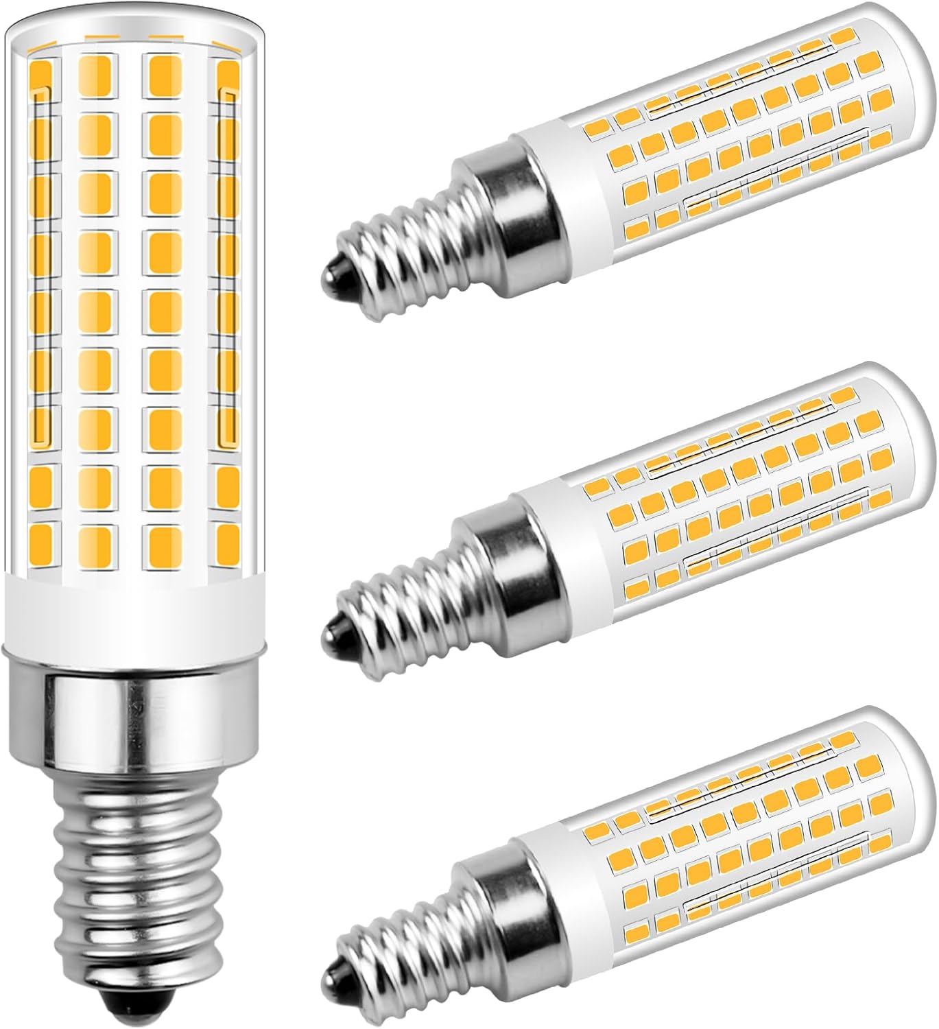 E12 LED Candelabra Light Bulbs 60 Watt Equivalent 3000K Warm White 6W 120V 550lm T6 C7 E12 Small Base for Chandelier Cabinet Lighting Salt Lamp, Non-dimmable, 4 Pack