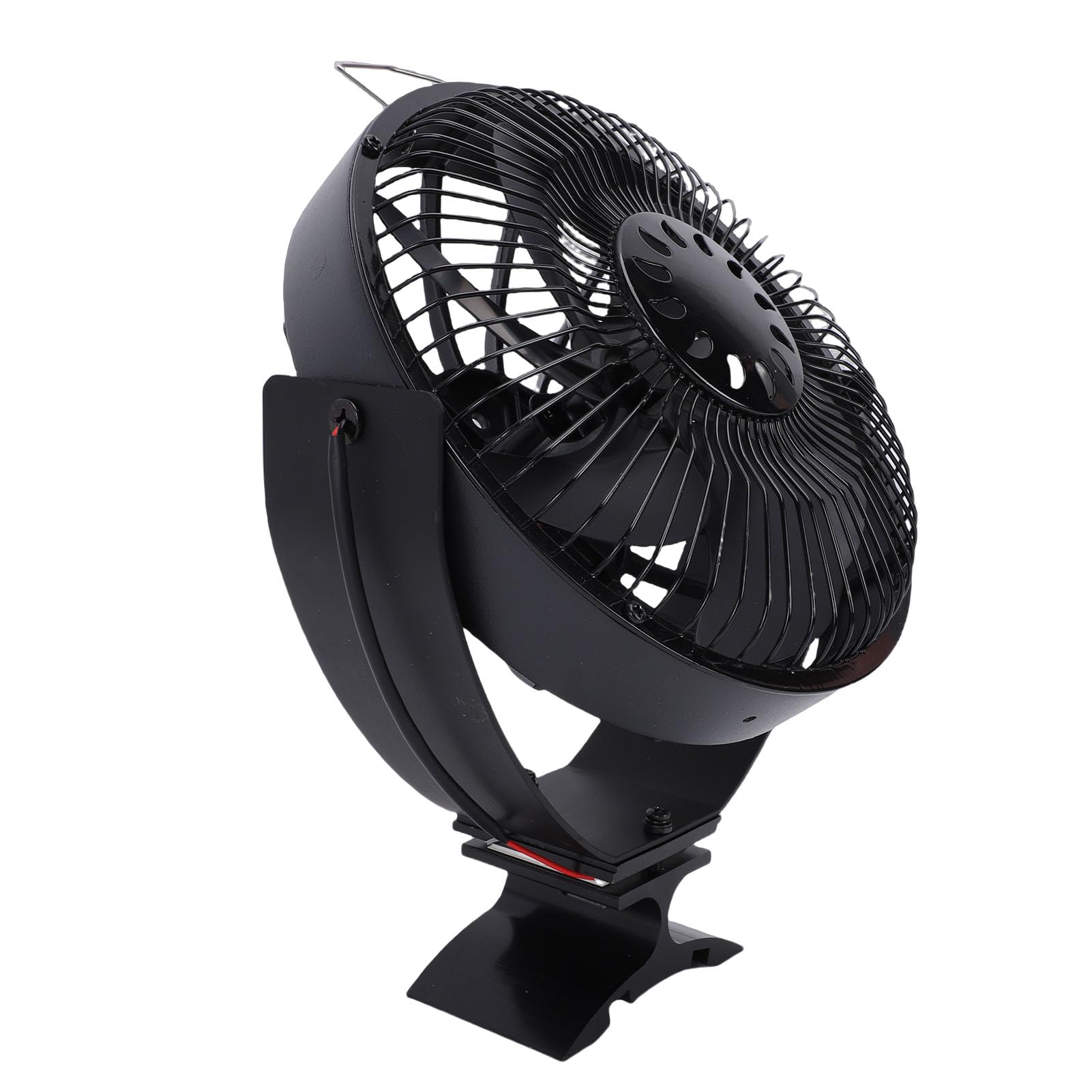 Aramox Ventilatore per Stufa a Legna Alimentato a Calore, Ventilatore per Camino, Regolabile, con Copertura Protettiva, Supporto a Parete Indipendente