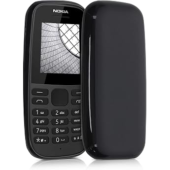 kwmobile Case for Nokia 105 2019 TPU Case - Mobile Phone Case Supports Wireless Charging Flexible Protective Case Rubberised Cover in Black