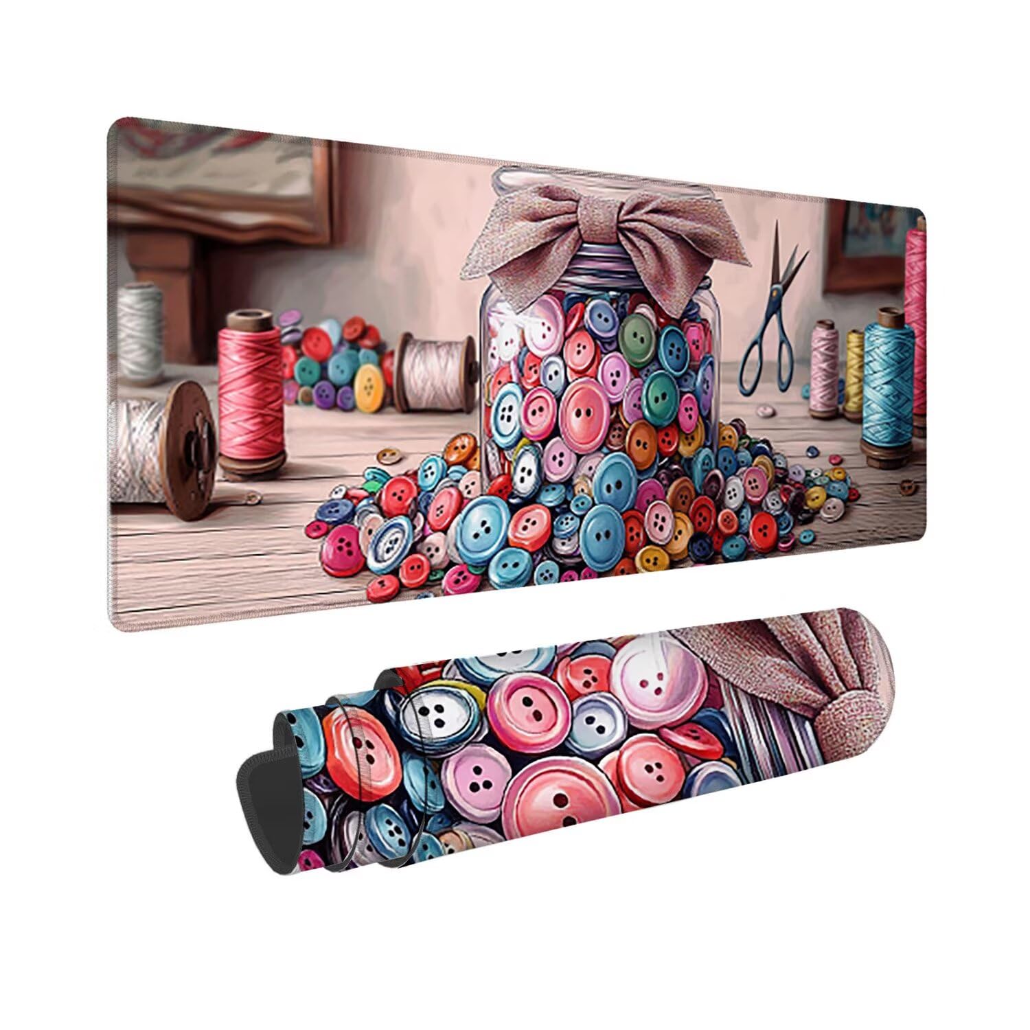 Podkładka pod mysz gamingowa 120 x 50 cm, z przyszytymi krawędziami, przedłużona duża podkładka pod mysz XXL, podkładka pod mysz gamingowa z antypoślizgową gumową podstawą, akcesoria na biurko