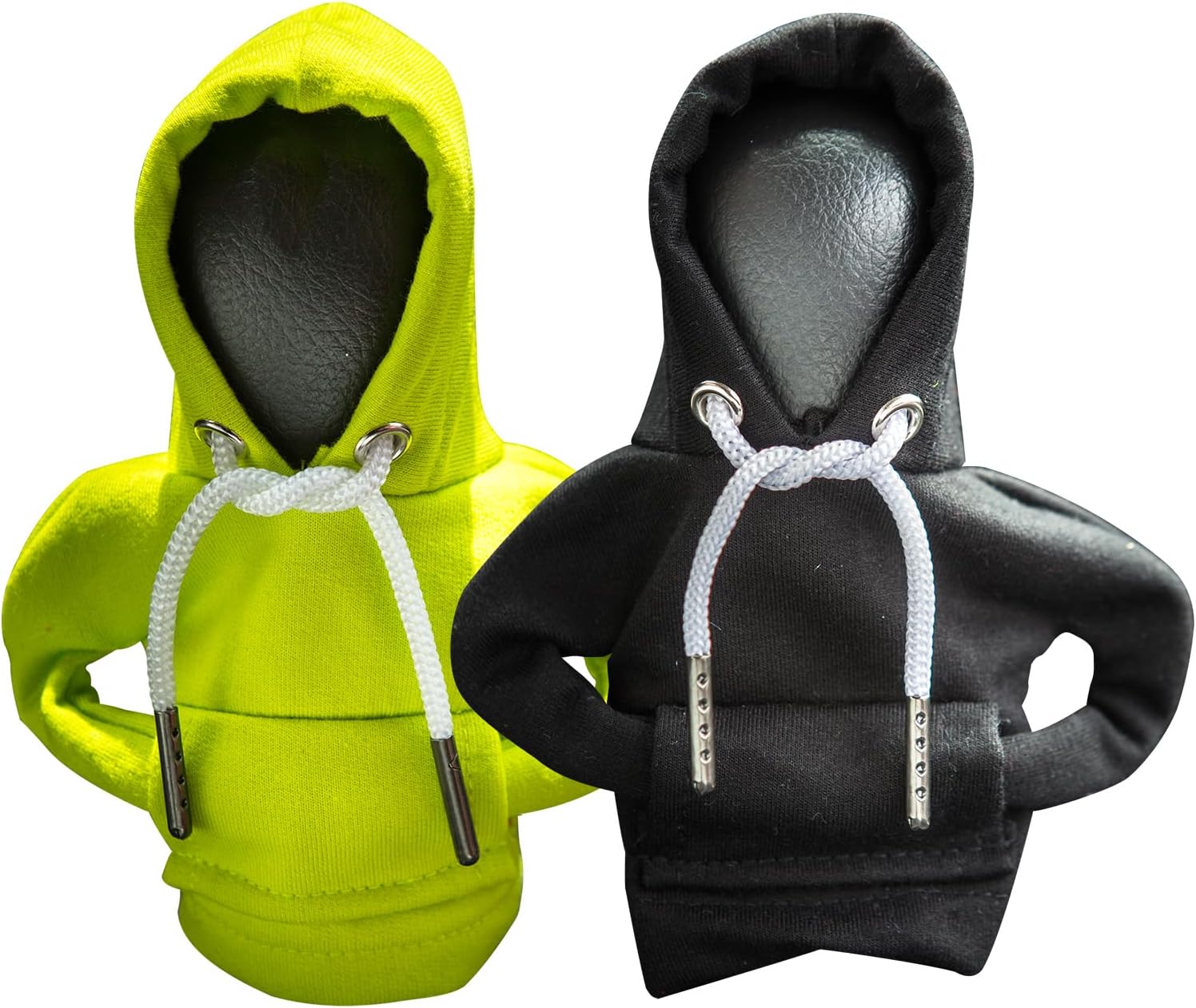 2Pcs Car Shift Knob Hoodie,Gear Shift Hoodie,Funny Sweater Hoodie for Gearshift,Automotive Interior Accessories（Green and Black）