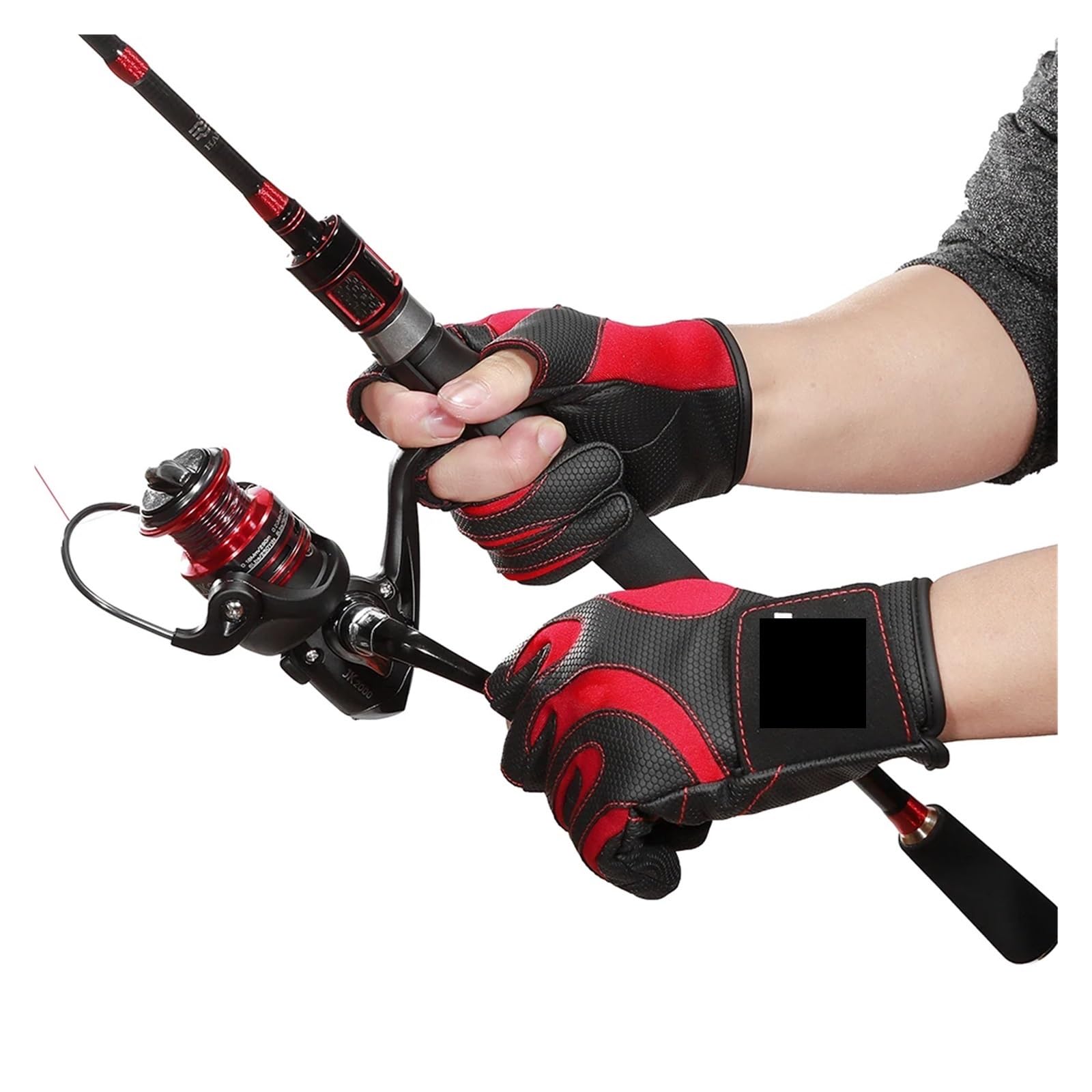 Angeln Fingerlose 3 Finger Cut Handschuh Leder Widerstand Handschuhe Camping Wandern Werkzeug für Angeln