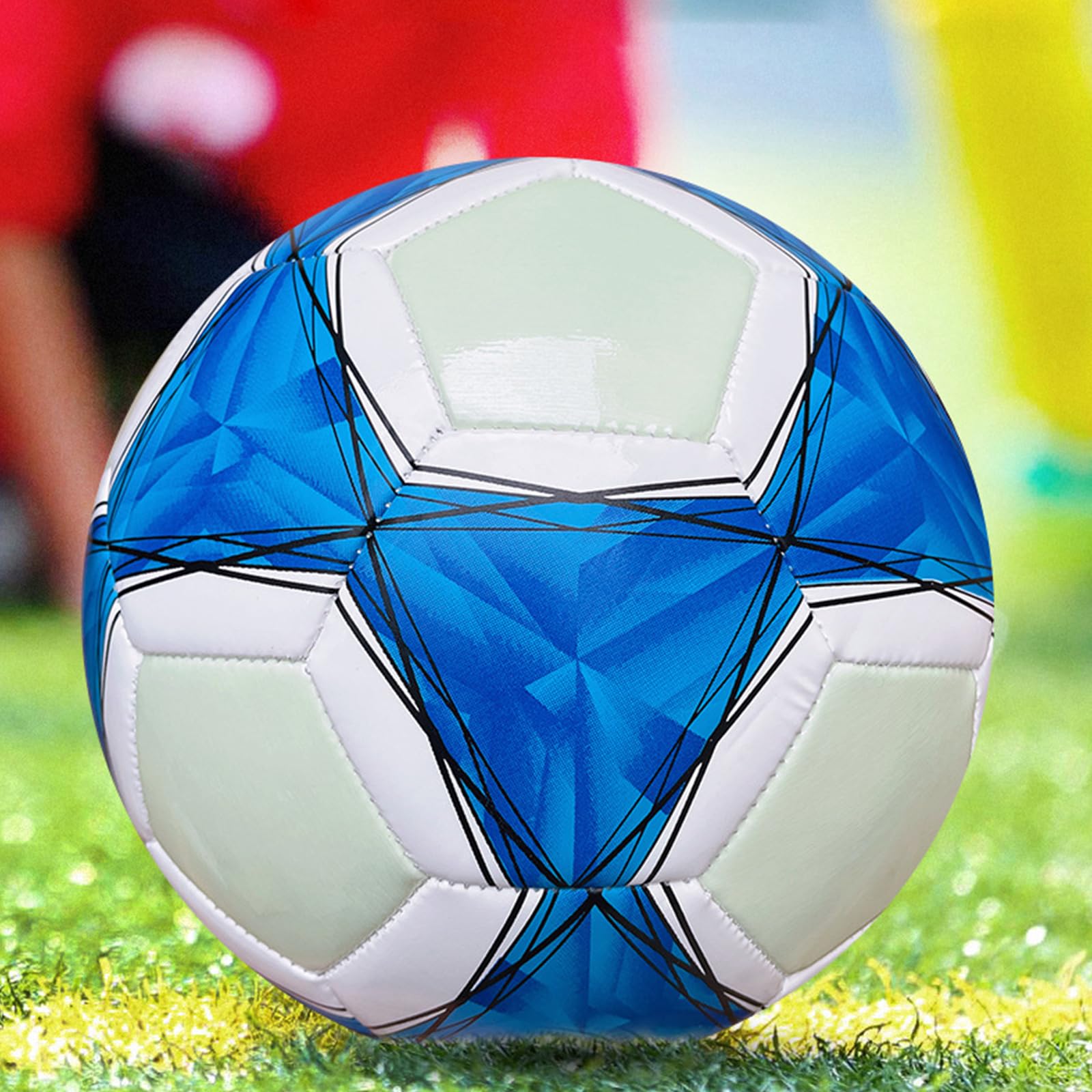 Pallone da calcio fluorescente al buio, con luci LED, riflettenti, misura 4, 5, per calcio luminoso