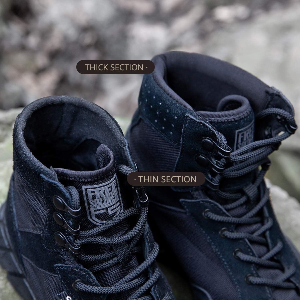FREE SOLDIER Men's Tactical Boots 6 Inches Lightweight Breathable Military Boots for Hiking Work Boots : Clothing, Shoes & Jewelry