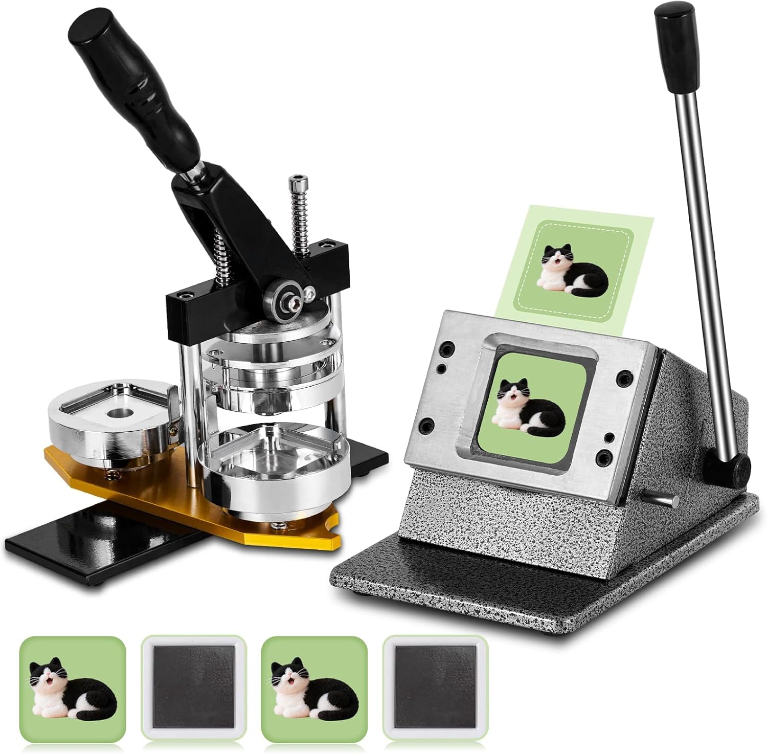 Photo 1 of 2x2in Square Fridge Magnet Maker Machine Kit Photo Magnets Making kit DIY Square Magnet Button Press +Paper Cutter? 100 Sets Refills ?Photo Papers