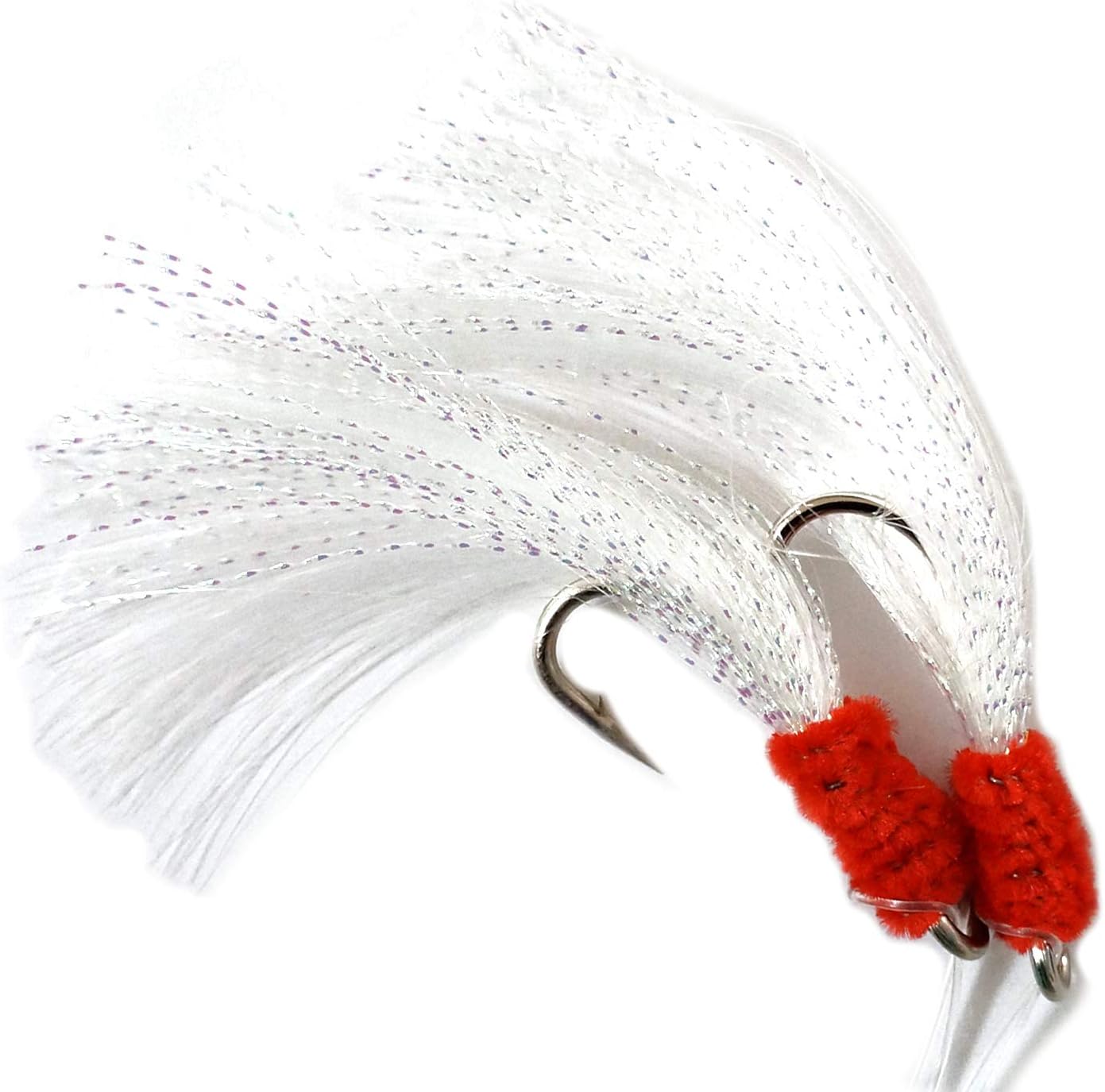 20 Packs Fishing Shrimp Flying Rig 5/0 Hook - Red Yellow White…