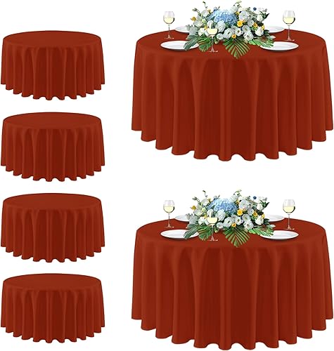 Miniatura 15 de sancua - Manteles blancos rectangulares, paquete de 8 manteles para mesas de 6 pies - Fundas de mesa lavables de poliéster para bodas, fiestas de