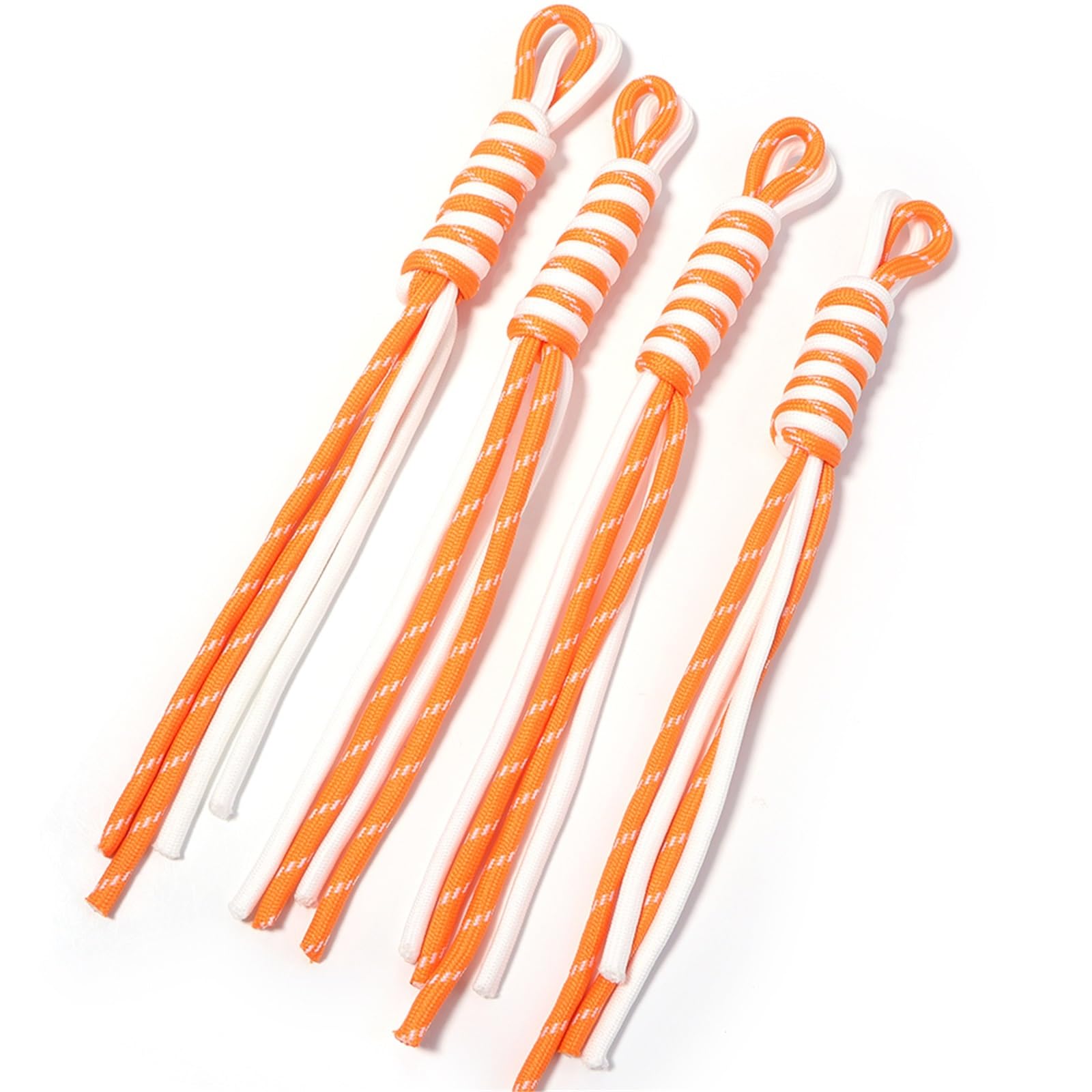 Nylon Cord Thread 20pcs Multicolor Braided Lanyard Keychain Anti Lost Knot Polyester Rope For DIY Handmade Keyring Bag Decoration Accessories for Bracelets Macrame(Orange)