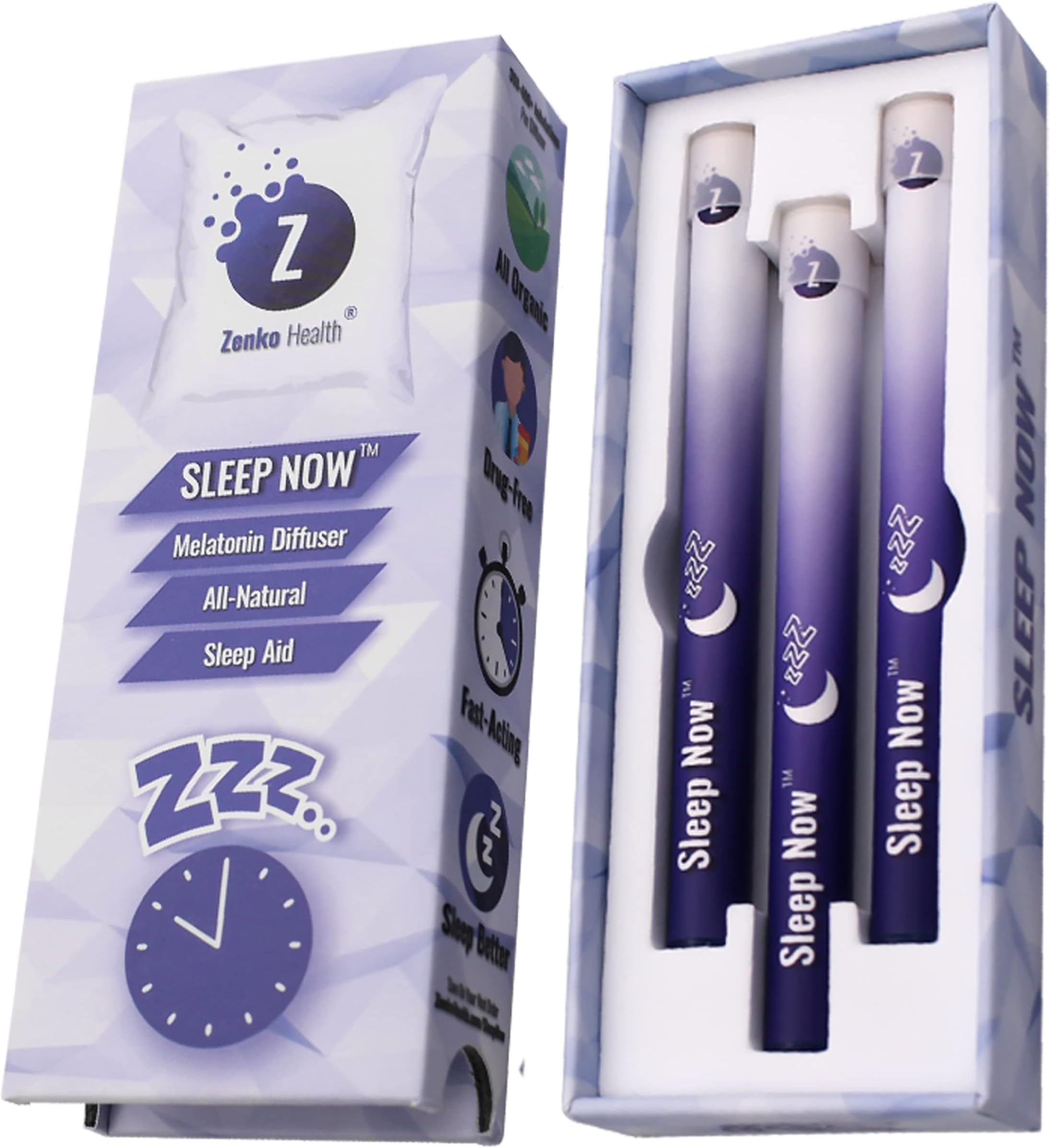 Sleep Now™ Melatonin Diffuser - Fall Asleep Faster & Longer - Destress/Relax - Fast-Acting - All-Natural Sleep Aid Personal Aromatherapy Diffuser - 3-Pack