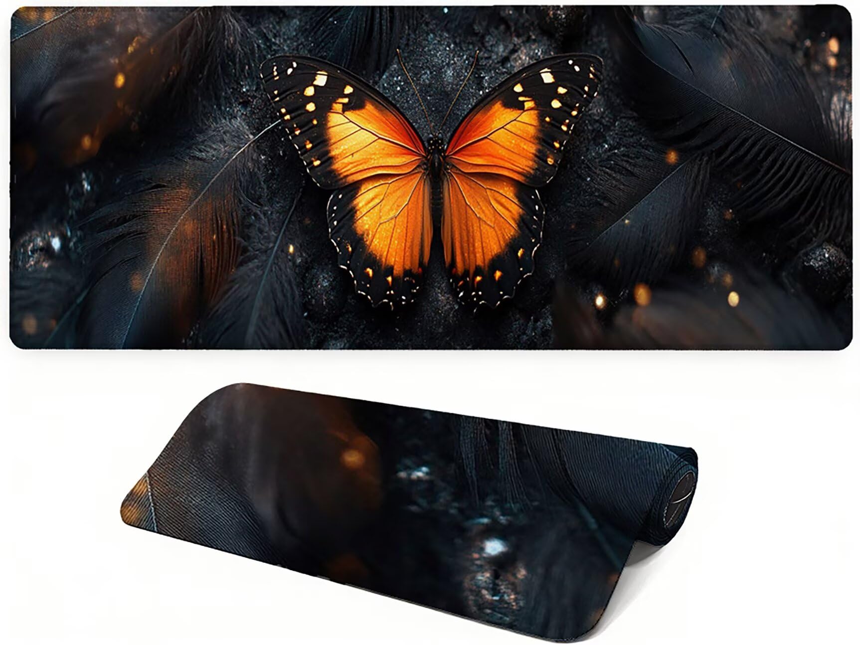 Lejnlnng Podkładka pod mysz do gier XXL, 160 x 80 cm, duża mata na biurko dla zwierząt, wodoodporna podkładka pod mysz XL, czarna, antypoślizgowa gumowa podkładka pod mysz z przeszytymi krawędziami do