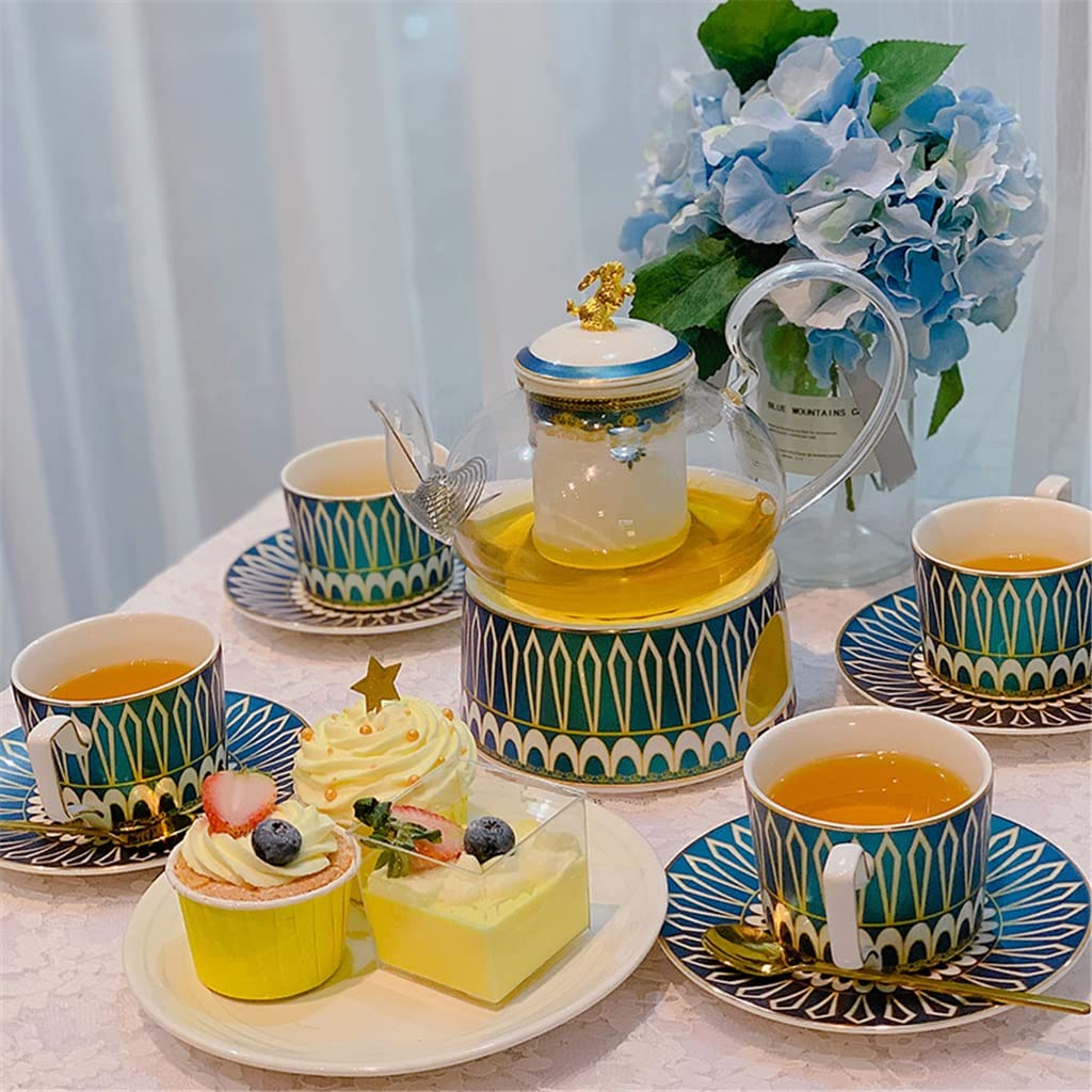 Vintage Angielski Ceramiczny Czajnik Kawowy Pot Set Puchar Spodek łyżka Zestaw Kości Chiny Herbata Cup Herbata Zestaw Kawy Zestaw