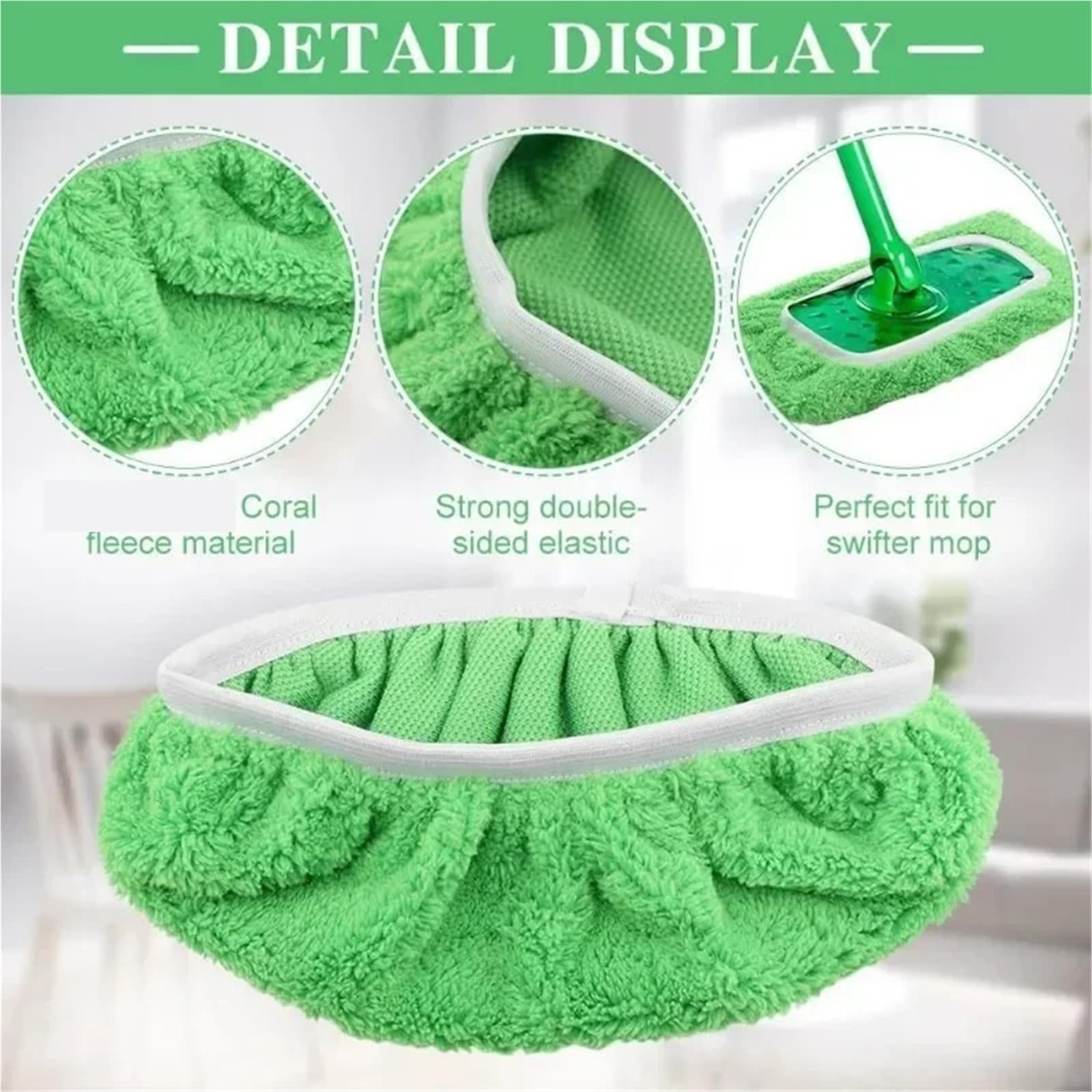 Tapete para Trapeador Almohadillas De Microfibra Reutilizables For Trapeador Húmedo Y Seco, Paños Limpieza Ecológicos For Barredoras Pisos(12pcs)