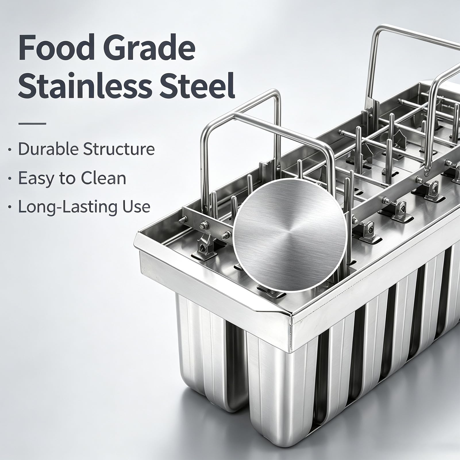 Moldes para Paletas de Acero Inoxidable de 20 Cavidades