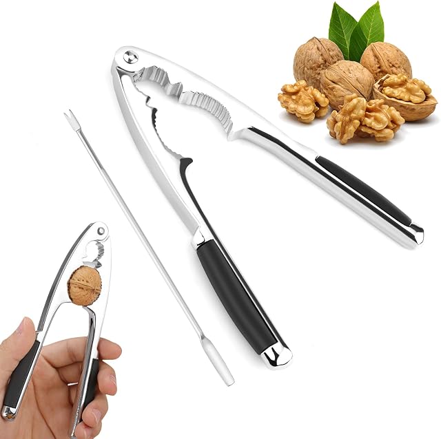 Nutcracker,Walnutcracker,Nut Crackers Heavy Duty with Non-Slip Handle Nut Opener Tool for Walnut Hazelnut Almonds Pecan Seafood