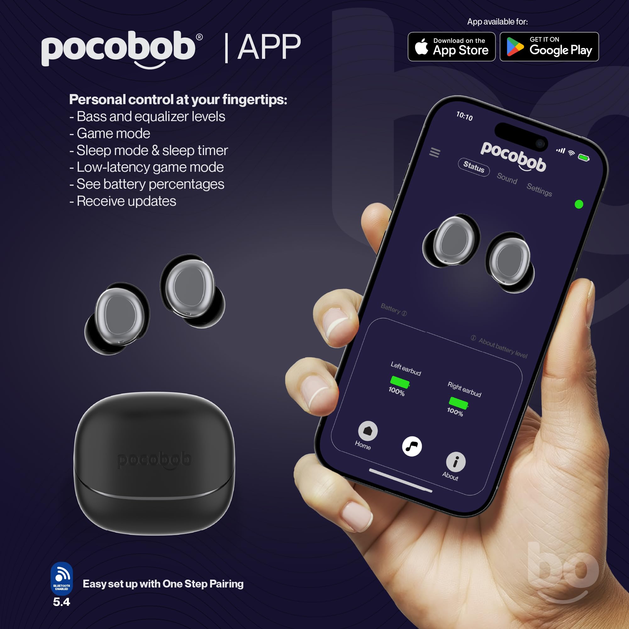 Z – Black – Auriculares inalámbricos ultrapequeños – aplicación iOS y Android – Auriculares Bluetooth in-ear para dormir, con micrófono