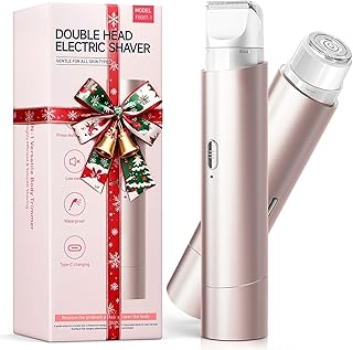Bikini Trimmer for Women,Shaver with Dual Heads for Body Pubic Hair,Electric Razors for Women,Facial Razor for Travel,IPX7 Waterproof,Smooth Ceramic Blade for Underarm Body Leg Face