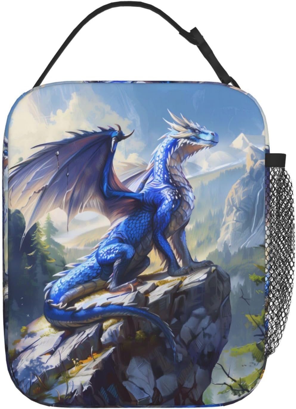 Reusable Dragon Lunch Box for Kids Gils Boys Women Adult, Insulated Mountain Lunch Bag,Polyester Cooler Handbags Case for School Picnic Work Travel Beach or Hiking (Scenic) - Image 3