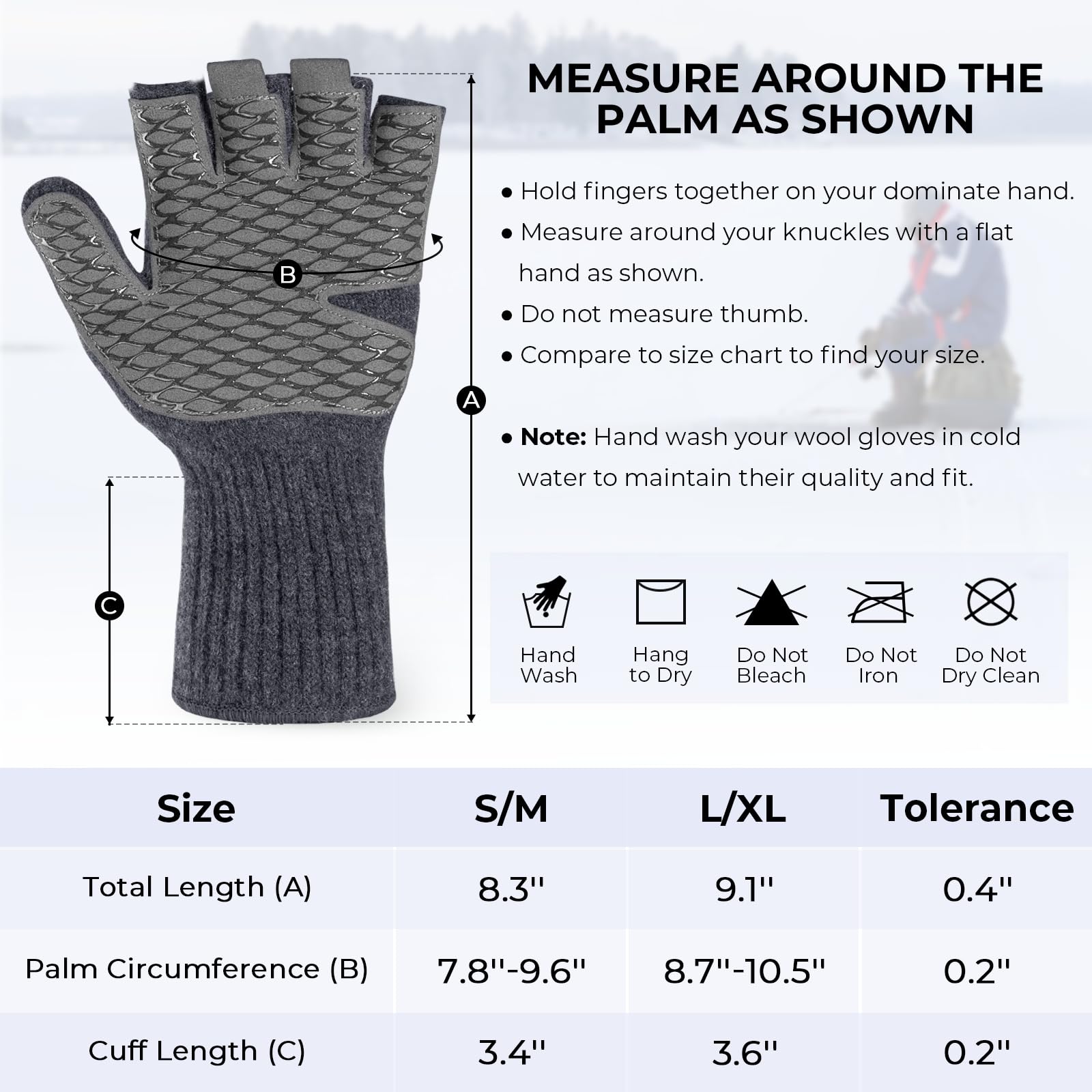 KastKing Bully Wooly Convertible Mittens – Premium Wool Fingerless Fishing Gloves with Magnetic Flip-Top, Fleece Lining, Non-Slip Grip, Extra-Long Cuff, 4-Way Stretch, Cold Weather Winter Gear
