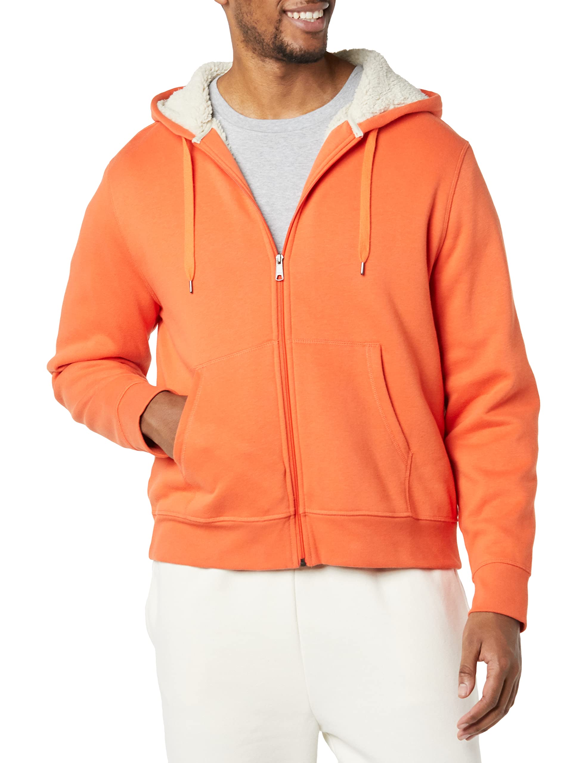 Amazon Essentials Felpa con Cappuccio e Cerniera Integrale in Pile Foderata in Sherpa Uomo