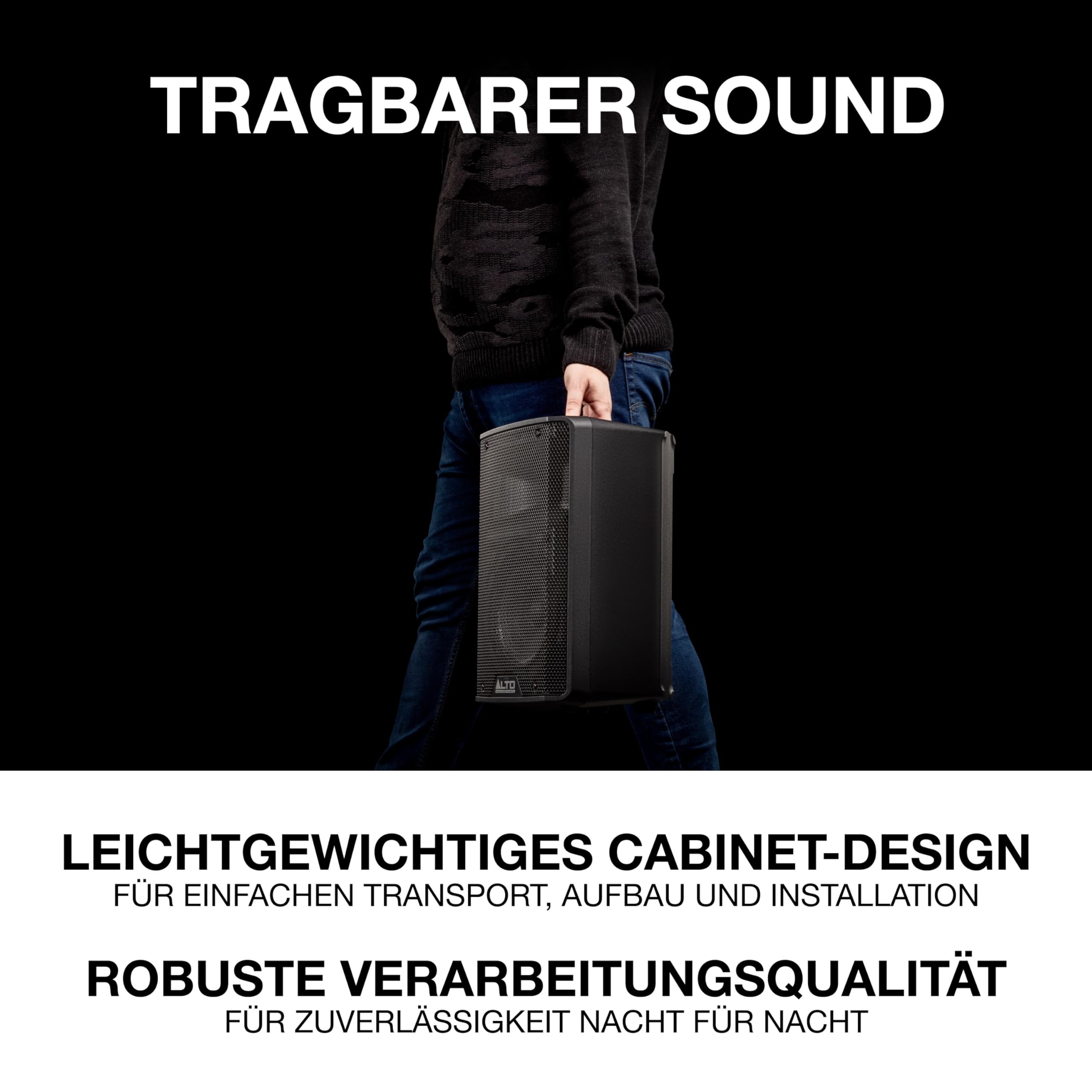 ALTO TX308-350W Aktiver PA-Lautsprecher mit 8" Tieftöner für Mobile DJs und Musiker, Kleine Auftrittsorte, Feiern und Sport-Events