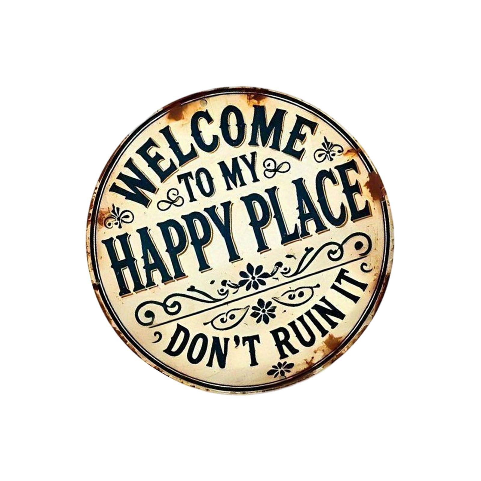 LXJLXD Iron Welcome Plaques Farmhouse Decoration with Pre Drilled Holes Easy to Hanging Perfect for Housewarming Gift Traditional Metal Wall Deck
