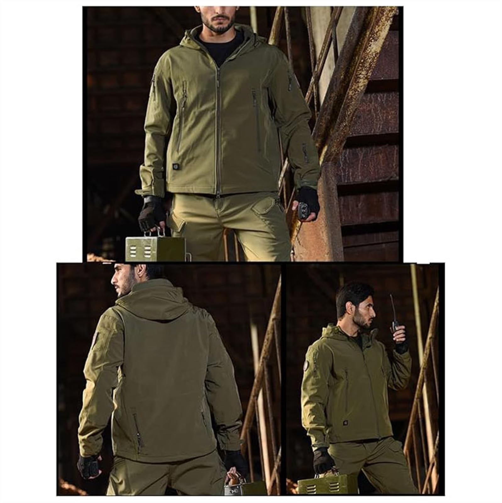 Combinaisons De Ski D'hiver Pour Hommes, Combinaisons De Ski À Capuche Chaudes D'hiver Pour Hommes, Ensemble Veste Et Pantalon Avec Brassard Et Ceinture, Vêtements D'alpinisme Mode