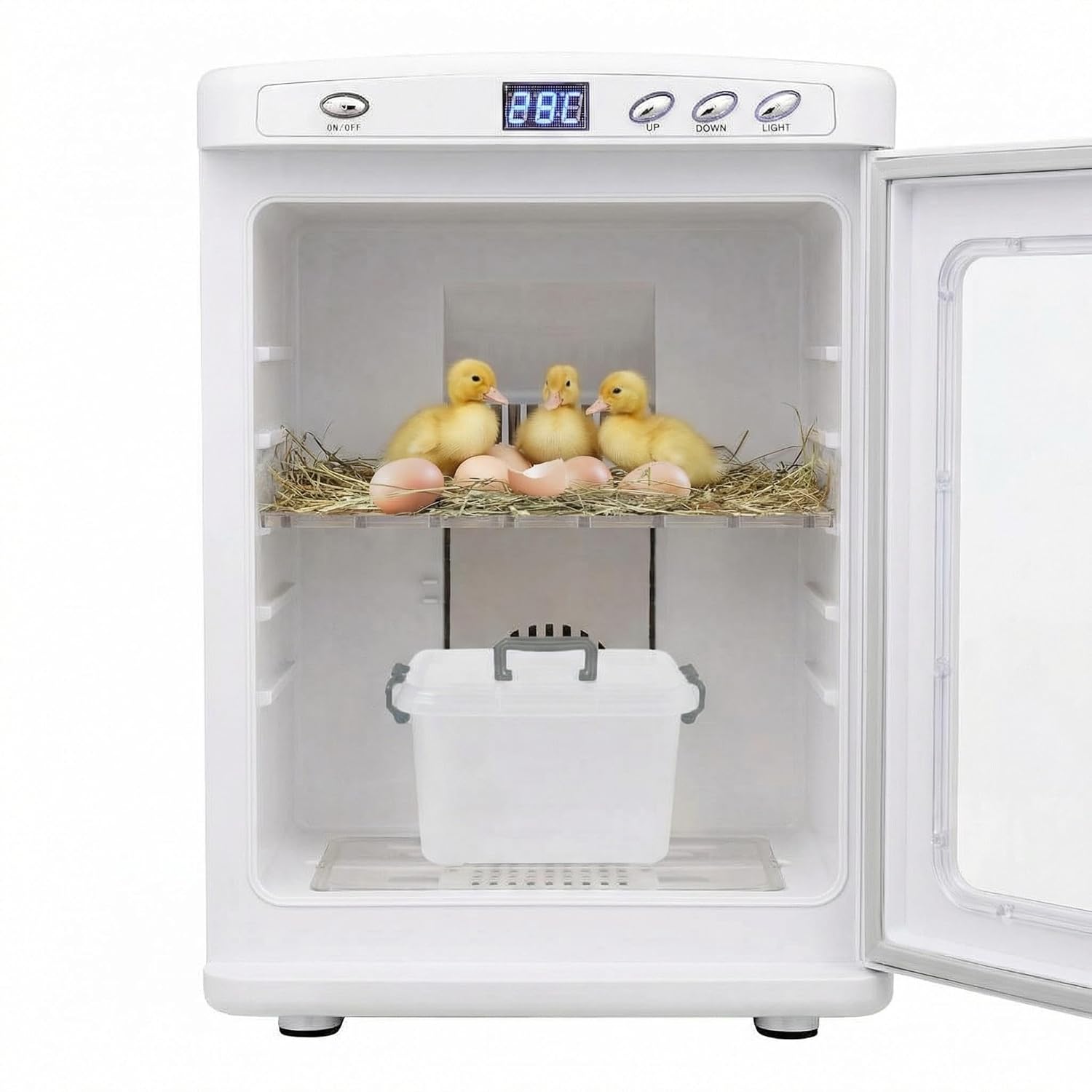 Garvee White Reptile Incubator, 25L Scientific Lab Incubator, Cooling and Heating Temperature 5-60℃ Digital Incubators for Small Reptiles, Eggs, Quail
