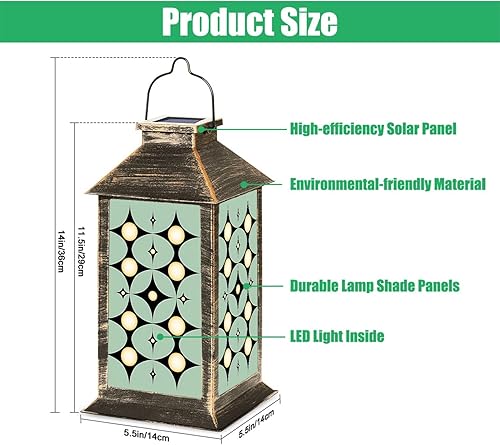 Miniatura 2 de Farol solar vintage de mediados de siglo de los años 50, moderno, retro, atómico, geométrico, celosía, estrella, jardín, lámpara colgante