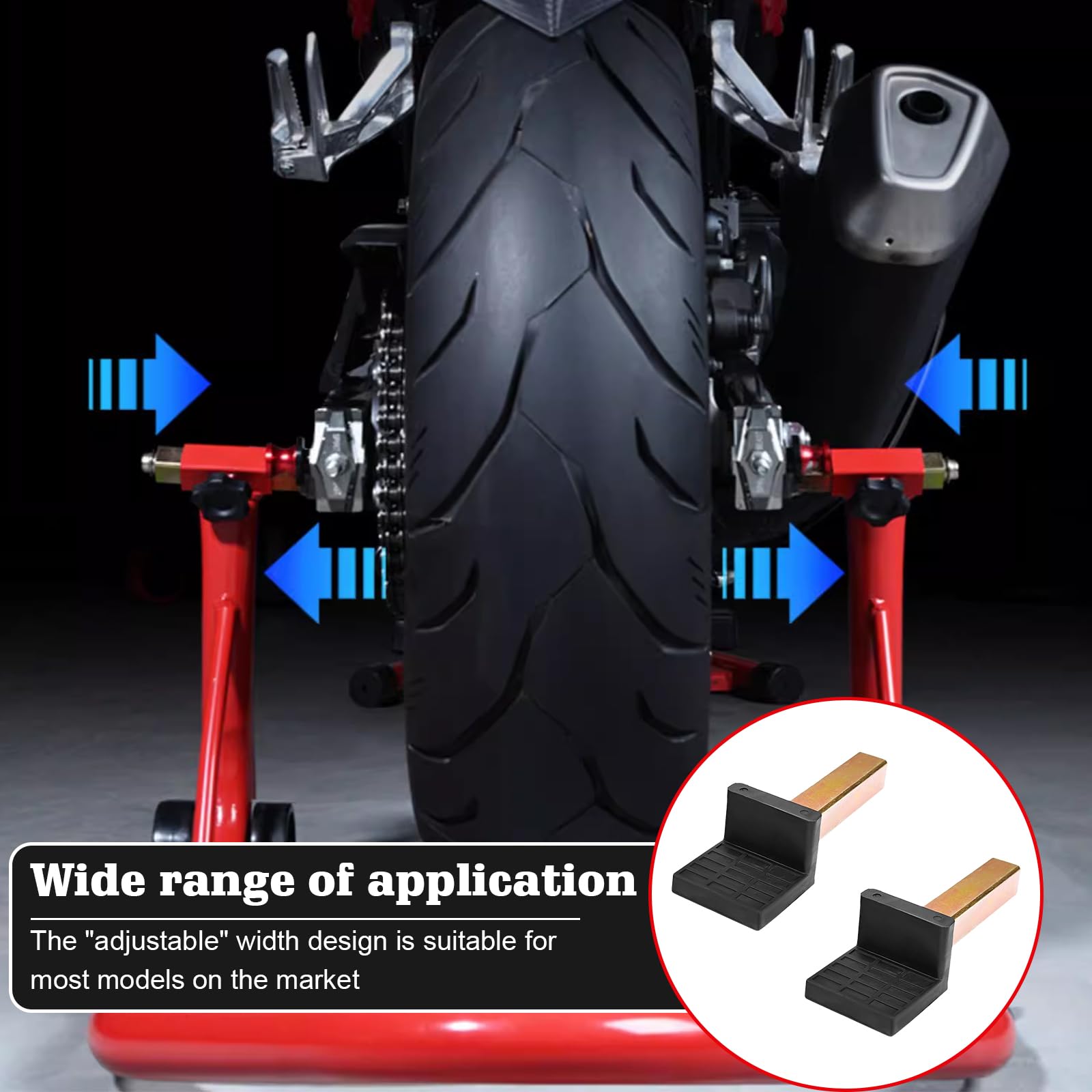 Soporte para motocicleta, soporte de garras para adaptador de balanceo, soporte de horquilla para soporte de montaje, gancho de trípode para elevador de motocicleta (tubo cuadrado L, 1 par)