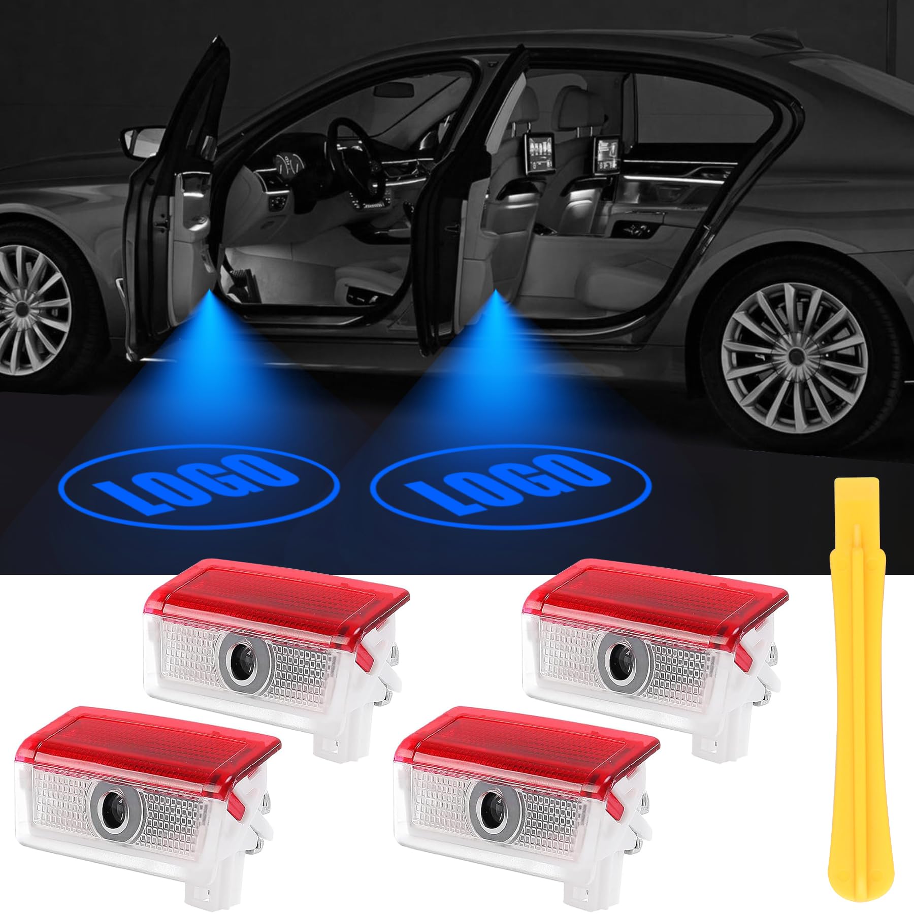 Car Door Lights Logo Projector Puddle Lights Compatible with A B C E M GL GLA GLC GLE Class Accessories, Car Door Lights Performance LED Welcome Puddle Light Auto Accesories(for Be-nn, 4)