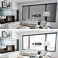 Vista 5 de HIDBEA - Película de privacidad esmerilada para ventana, adherencia estática sin adhesivo, bloqueo solar y ultravioleta, control de calor