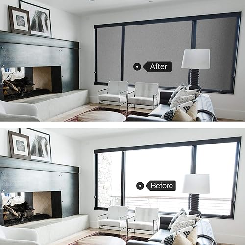 Miniatura 5 de HIDBEA - Película de privacidad esmerilada para ventana, adherencia estática sin adhesivo, bloqueo solar y ultravioleta, control de calor,