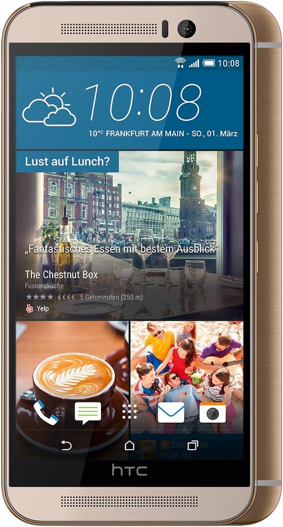 One M9 Single-Sim 32GB ROM + 3GB RAM (GSM Only | No CDMA) Factory Unlocked 4G/LTE Smartphone (Gold on Gold) - International Version