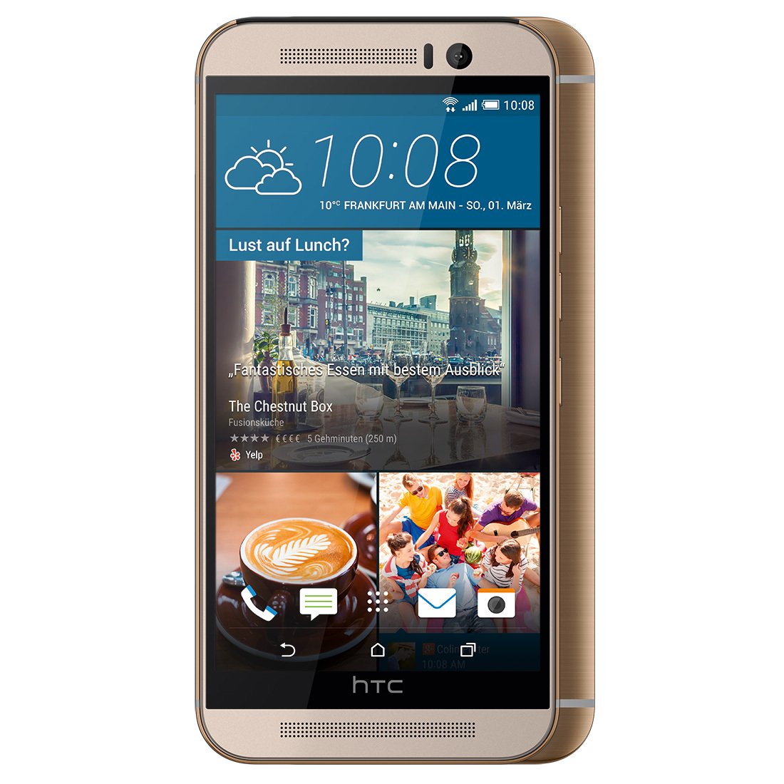 One (M9) - gold on silver - 4G HSPA+ - 32 GB - GSM - Android Phone
