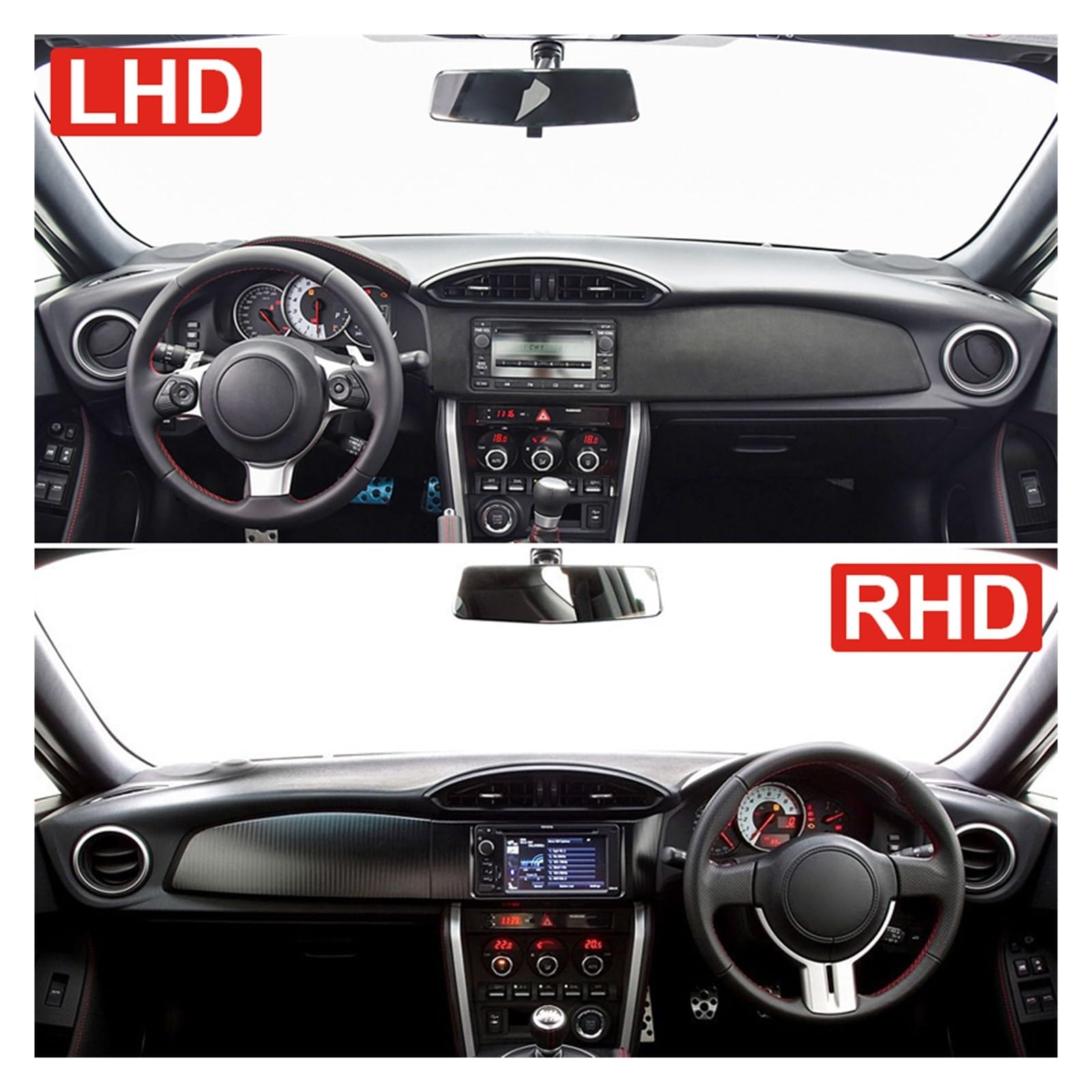 Copertura Parasole Dash Zerbino Per Toyota 86 2012 2013 2014 2015 2016 2017 2018 2019 2020 Copertura Cruscotto Auto Tappetino Parasole Accessori(A Black SideLHD)