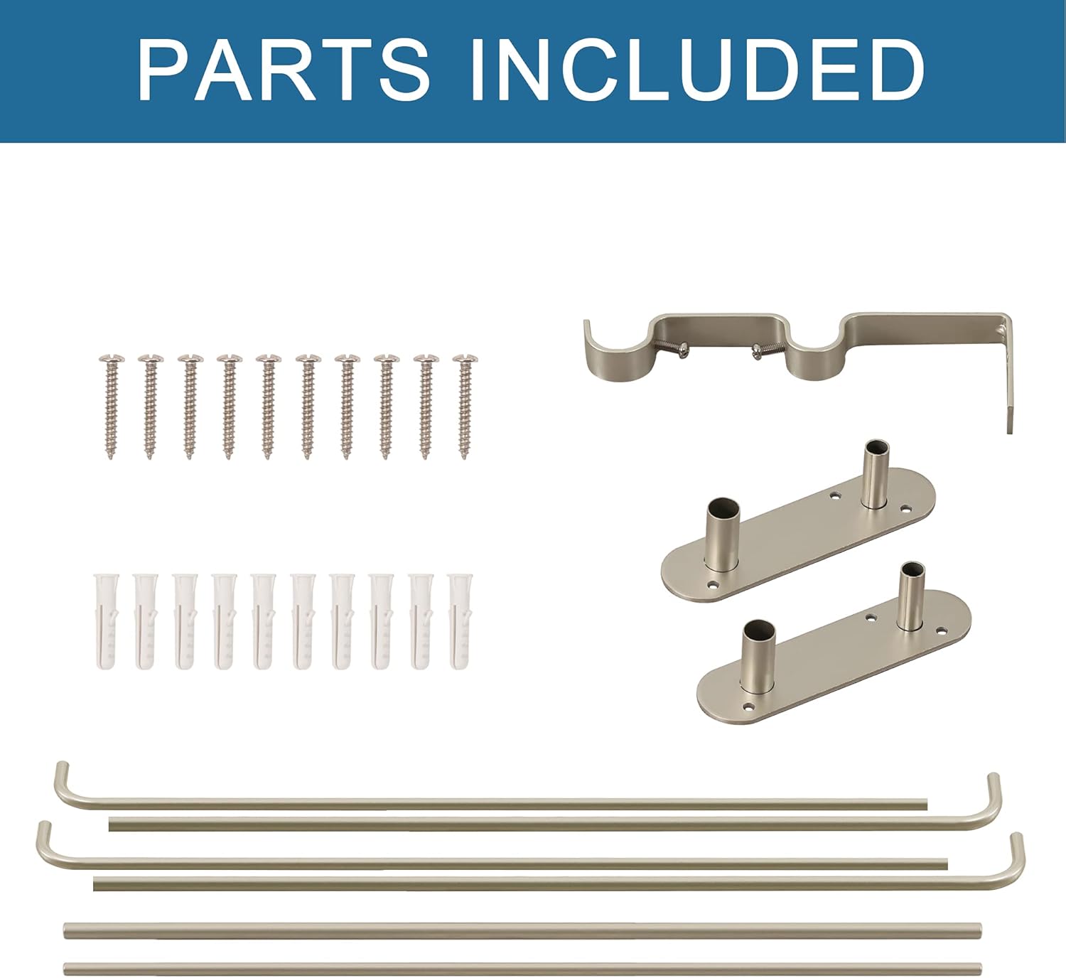 H.VERSAILTEX Double Curtain Rods for Windows 66 to 120 Inch Wrap Around Indoor/Outdoor Double Curtain Rods for Blackout Curtains, Suit for Grommet and Rod Pocket, Nicekl : Home & Kitchen