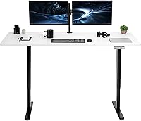 Vista 70 de VIVO DESK-KIT-E2B1B - Escritorio eléctrico de pie con motor doble, ajuste de altura de memoria, serie E2B, marco negro superior negro, DESK-KIT-E2B1B